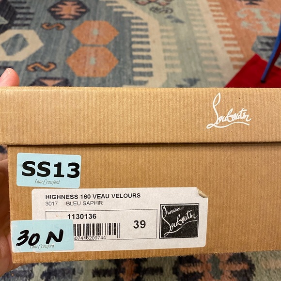 💎 EUC! Christian Louboutin Highness 160 Veau Velours Blue - Picture 2 of 9